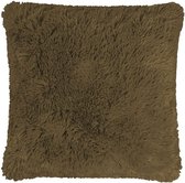 Deco4yourhome® - Coussin Teddy - 50x50cm - Taupe - Marron