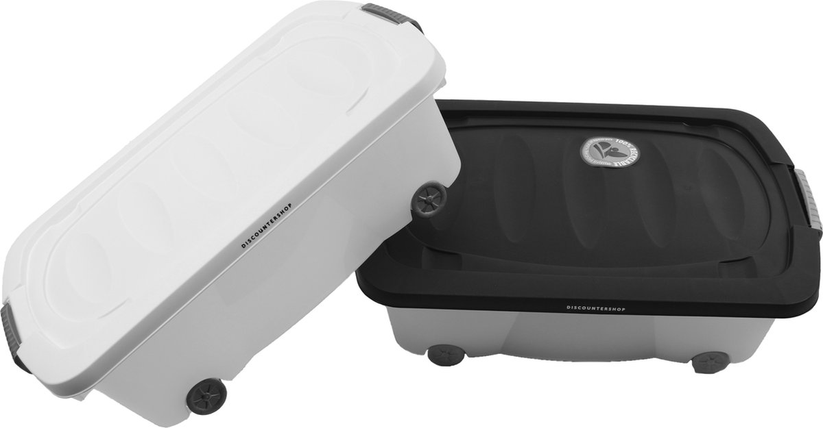 Discountershop® | Onderbedbox op wielen | Rollerbox 100 % BIO recyclable | opbergbox | 24L 2 stuks Opberger met wieltjes
