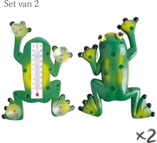 2x kikker met zuignappen - Thermometer Tuin - Temperatuurmeter -... | bol.com