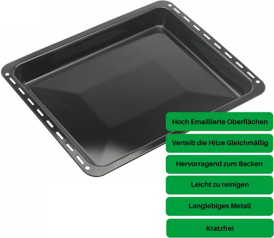 Teglia Forno Vhbw Per Zanussi Serie ZOB, 42,2x37,6x4 Cm, Antiaderente, Smaltata, Lavabile In Lavastoviglie