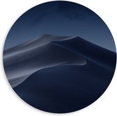 WallClassics - PVC Schuimplaat Muurcirkel - Woestijn in de Nacht - 60x60 cm Foto op Muurcirkel (met ophangsysteem)