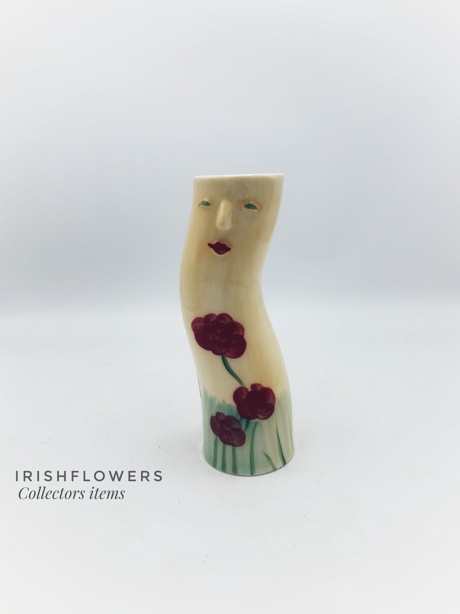 Irishflowers Vaas - Villa Pottery - Voorjaar - Voorjaarsvaas - Valentijn - Valentijnscadeau - Voorjaarsdecoratie - Decoratie - Porselein - Waterdicht - Woonaccessoires - Puppets 8 Rood