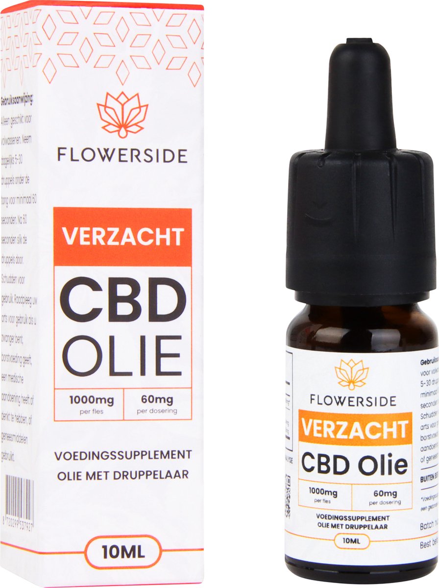 Goedkoopste Flowerside Verzacht CBD CBDA Olie - Full Spectrum - 5 CBD - 5 CBDA - 2.5 CBG - 2.5 CBGA - 10ml - Druppels - Biologisch - Natuurlijk - Laboratorium Getest