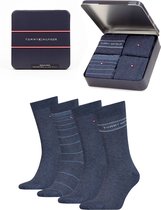 Tommy Hilfiger Sock Tin Giftbox (4-pack) - heren sokken - jeansblauw -  Maat: 39-42