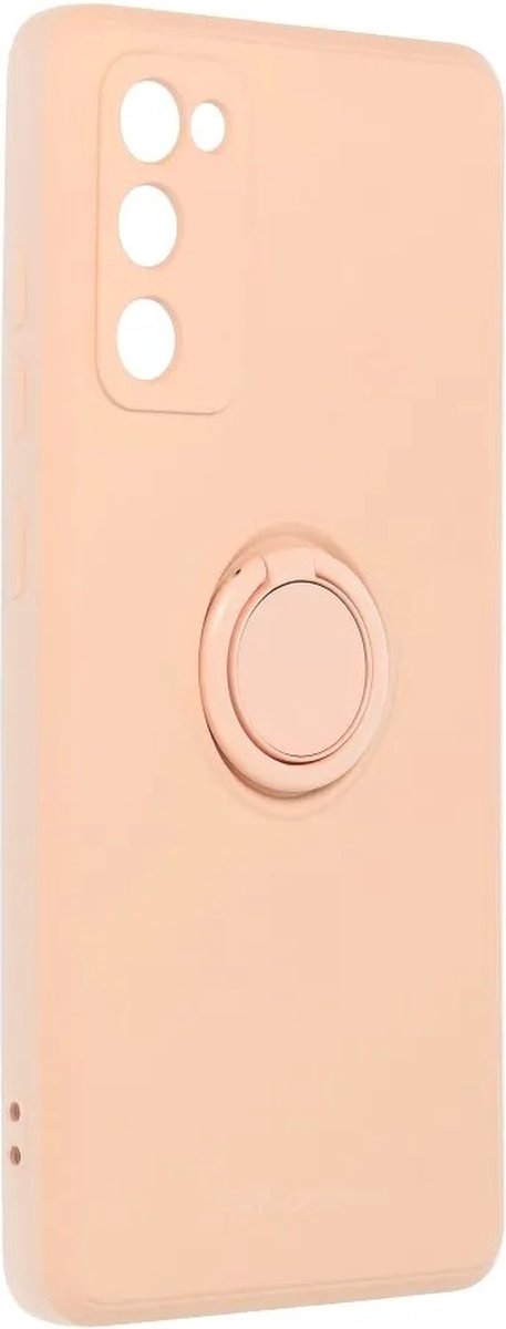 Roar Amber Siliconen Back Cover hoesje met Ring Samsung Galaxy S20 FE - Roze