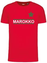 T-shirt kinderen Marokko | Rood Marokko Shirt | WK 2022 Voetbal | Marokko Supporter | Rood | maat 128