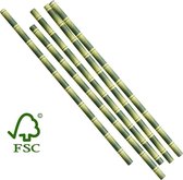 Paille papier FSC® aspect bambou 200mm Ø6mm - 200 pièces