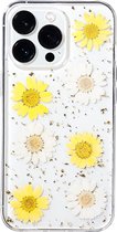 Casies hoesje geschikt voor Apple iPhone 13 Pro met droogbloemen - gedroogde bloemen telefoonhoesje - Dried Flower Soft Case TPU