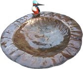 Floz Design metalen voederschaal - vogelvoederschaal op stang -  met ijsvogel beeld - fairtrade