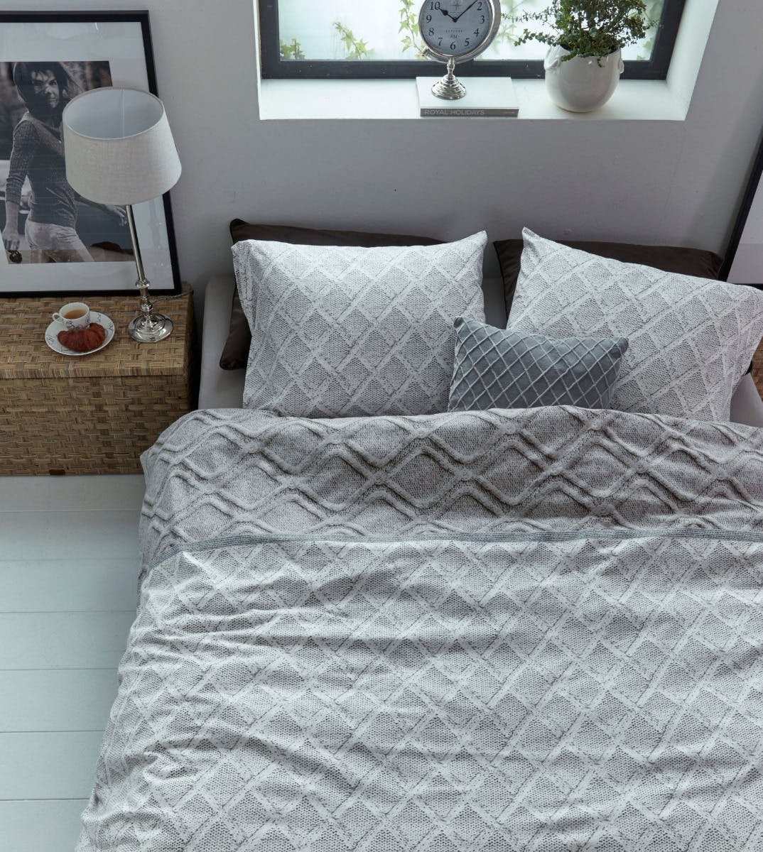 Riviera Maison Warmness dekbedovertrek - Eenpersoons - 140x200/220 - Gebroken wit