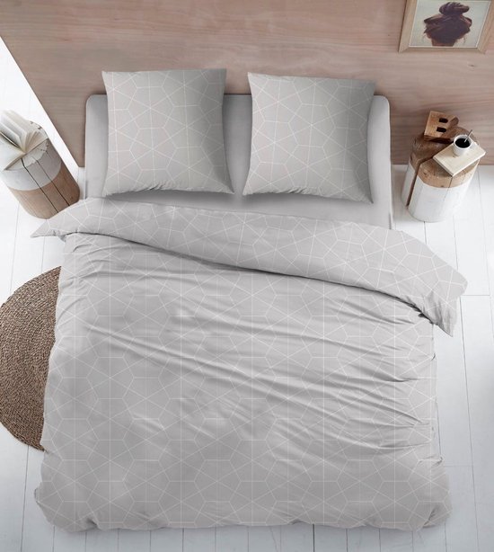 Sleepnight - Katoen Beige, Grey Geruit - LP002790 - B 200 x L 220 cm - 2-persoons -