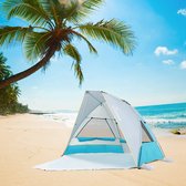 Bol.com WolfWise 2-3-persoons draagbare strandtent UPF 50+ zonnescherm luifelparaplu met uitschuifbare vloer aanbieding