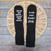Borduren enzo - Sokken - Formule 1 - heren sokken - maat 43-46 - grappige sokken - zwart - katoen