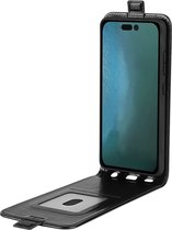 Peachy Vertical Flipcase kunstleer hoesje voor iPhone 14 Plus - zwart