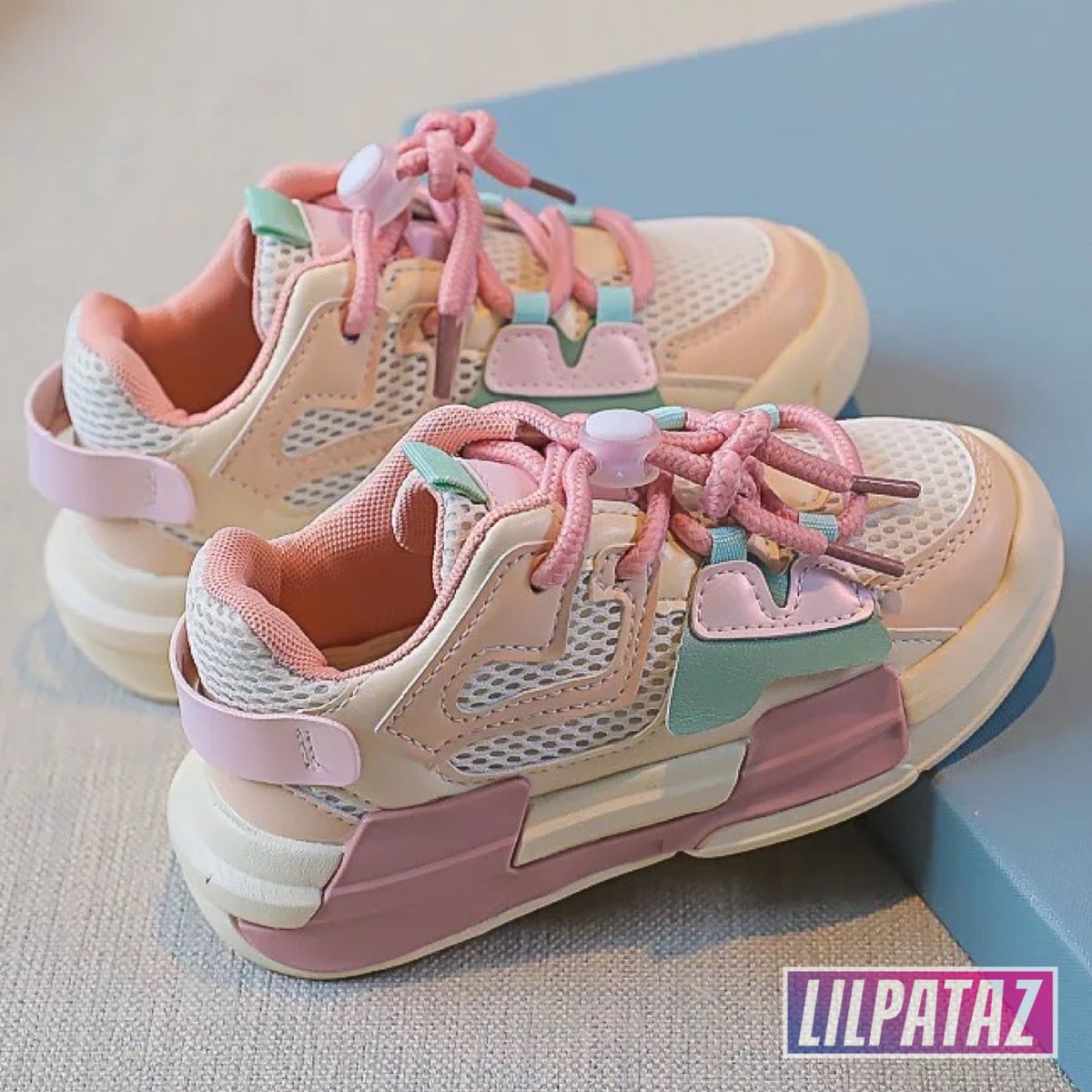 LilPataz SkyWingz Pink - Lage sneakers - meisjes kids kinderen - Roze Wit - Maat 29