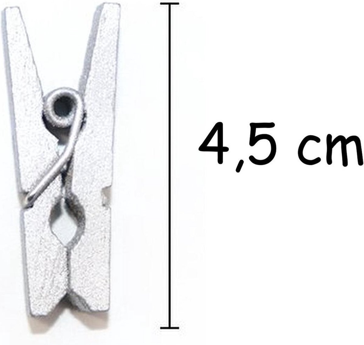 Houten wasknijpers voor Kerstkaarten - zilver - 200 stuks.