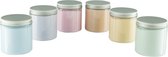 Scrubzout - 300 gram - set van 6 verschillende geuren: Opium, Rozen, Vanille, Amandel, Eucalyptus en Lavendel - Hydraterende Lichaamsscrub