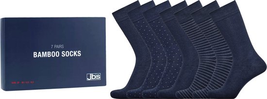 JBS giftbox 7P bamboe sokken mix print blauw - 45-48