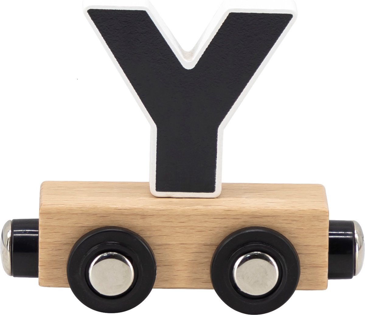 Tryco Houten Lettertrein Kleuren Letter Y - Letterwagon voor Woorden en Naamtreinen - Stimuleert Creativiteit en Motoriek - Vanaf 3 Jaar