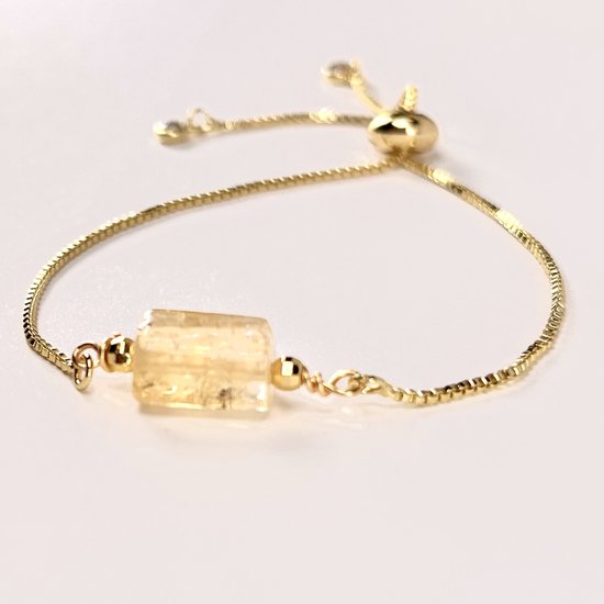 Bracelet Chakra - Quartz Citrine - Cristal - Plaqué Or - Femme - Lieve Jewels