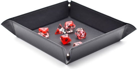 Thumbnail van een extra afbeelding van het spel Lapi Toys - Dungeons and Dragons dobbelbak - Dobbelbak - DnD polydice tray - D&D dice tray - Dobbelpiste - Opvouwbaar - Kunstleer - Rood