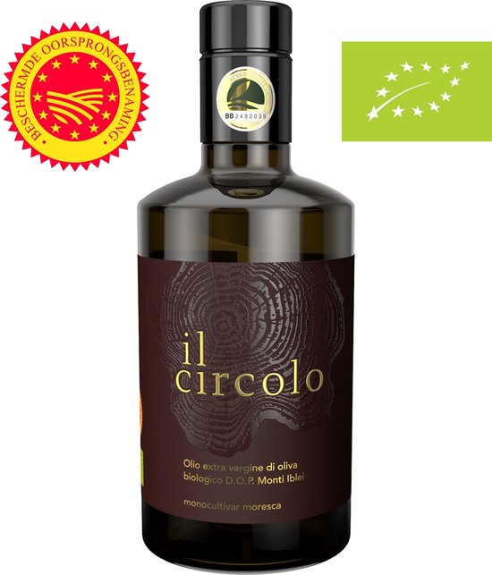 il circolo - Bio Olijfolie Extra Vierge - Moresca Olijven - Premium D.O.P. - Bekroonde topkwaliteit - 100% Siciliaans - 500 ml