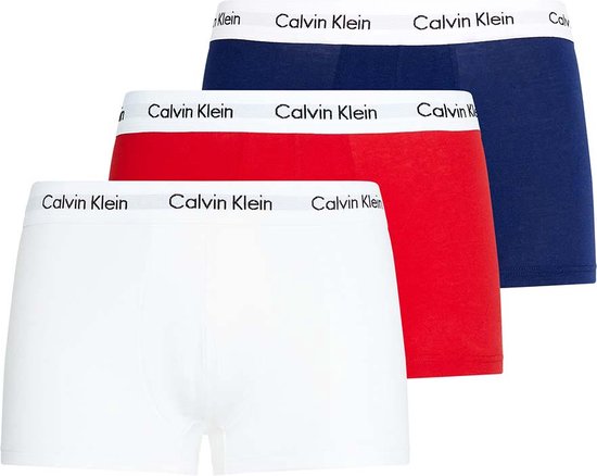Calvin Klein Boxer - Hommes - Lot de 3 - Blanc / Rouge / Bleu - Taille M |  bol.com