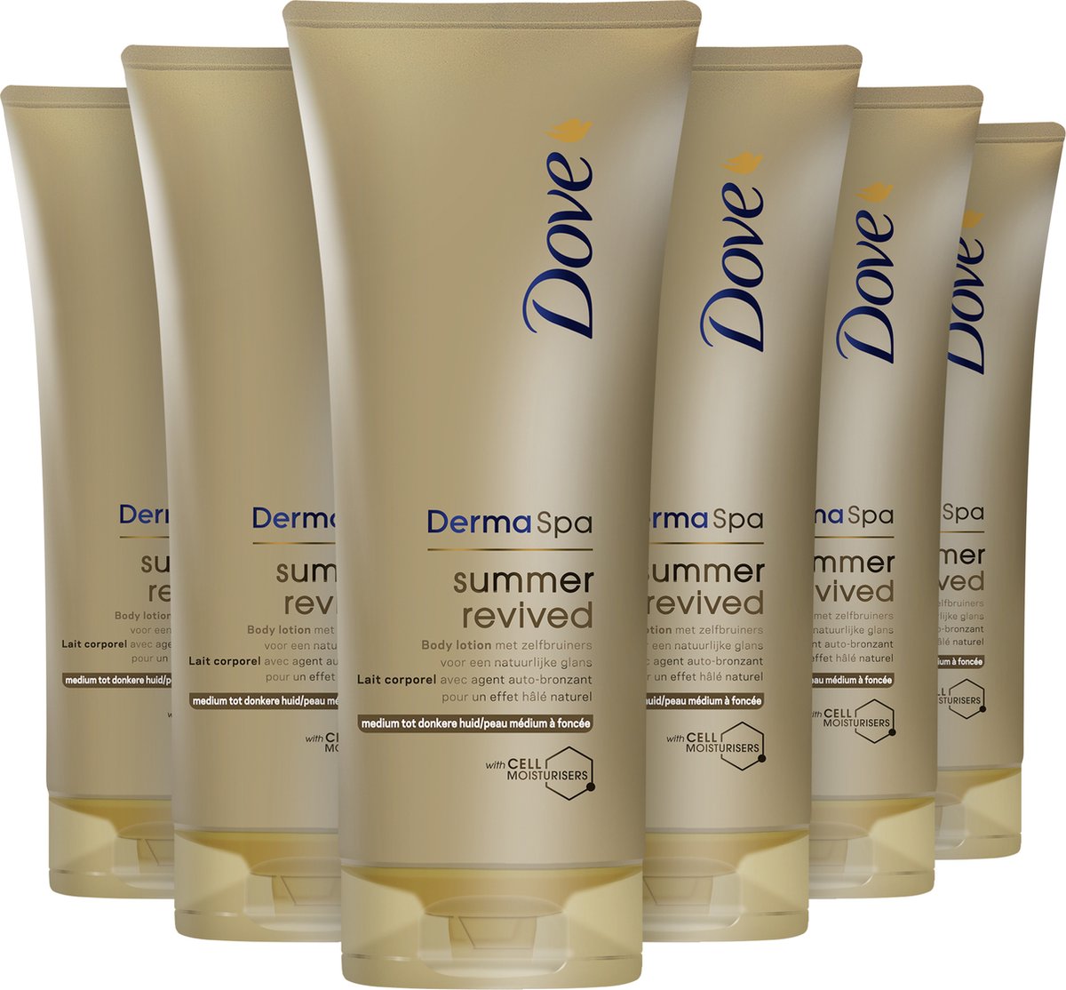 Goedkoopste 6x Dove Zelfbruinende Bodylotion Summer Revived Medium-Dark 200 ml