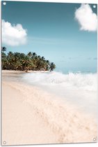 WallClassics - Tuinposter – Govlen op een Tropisch Strand - 70x105 cm Foto op Tuinposter  (wanddecoratie voor buiten en binnen)