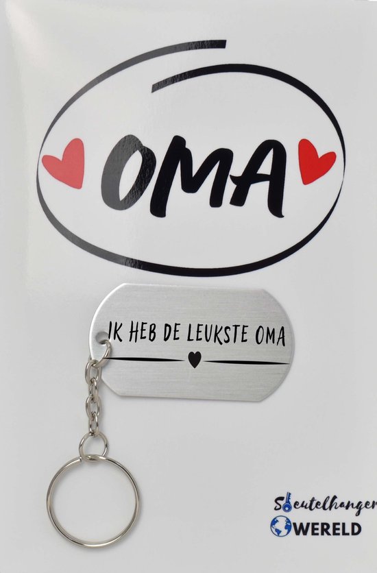 ik heb de leukste oma Sleutelhanger inclusief kaart - oma cadeau - oma - Leuk kado voor je oma om te geven - 2.9 x 5.4CM