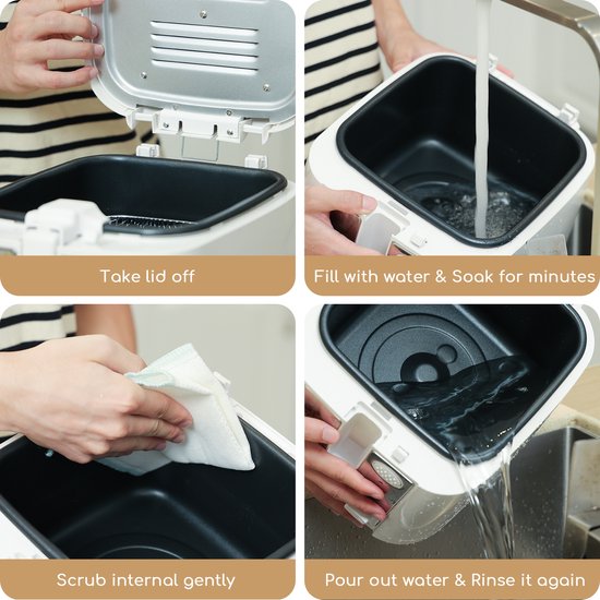 Aigostar Indra - Frituurpan - Friteuse - 2.5L - met Kijkvenster - 1650W - Koude zone - wit - WK