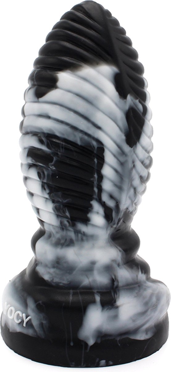 Kiotos Monstar - Buttplug Beast 5 - 16.5 x 6.5 cm - Tie Dye Zwart/Wit