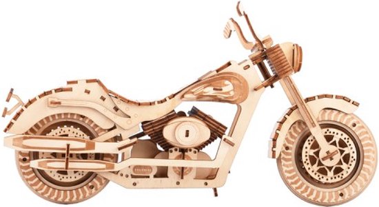Bouwpakket Motor- Hout in luxe cadeauverpakking