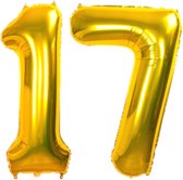 Ballon Feuille Numéro 17 Ans Or Anniversaire Décoration Hélium Numéro Ballons Décoration De Fête Avec Paille - 86cm