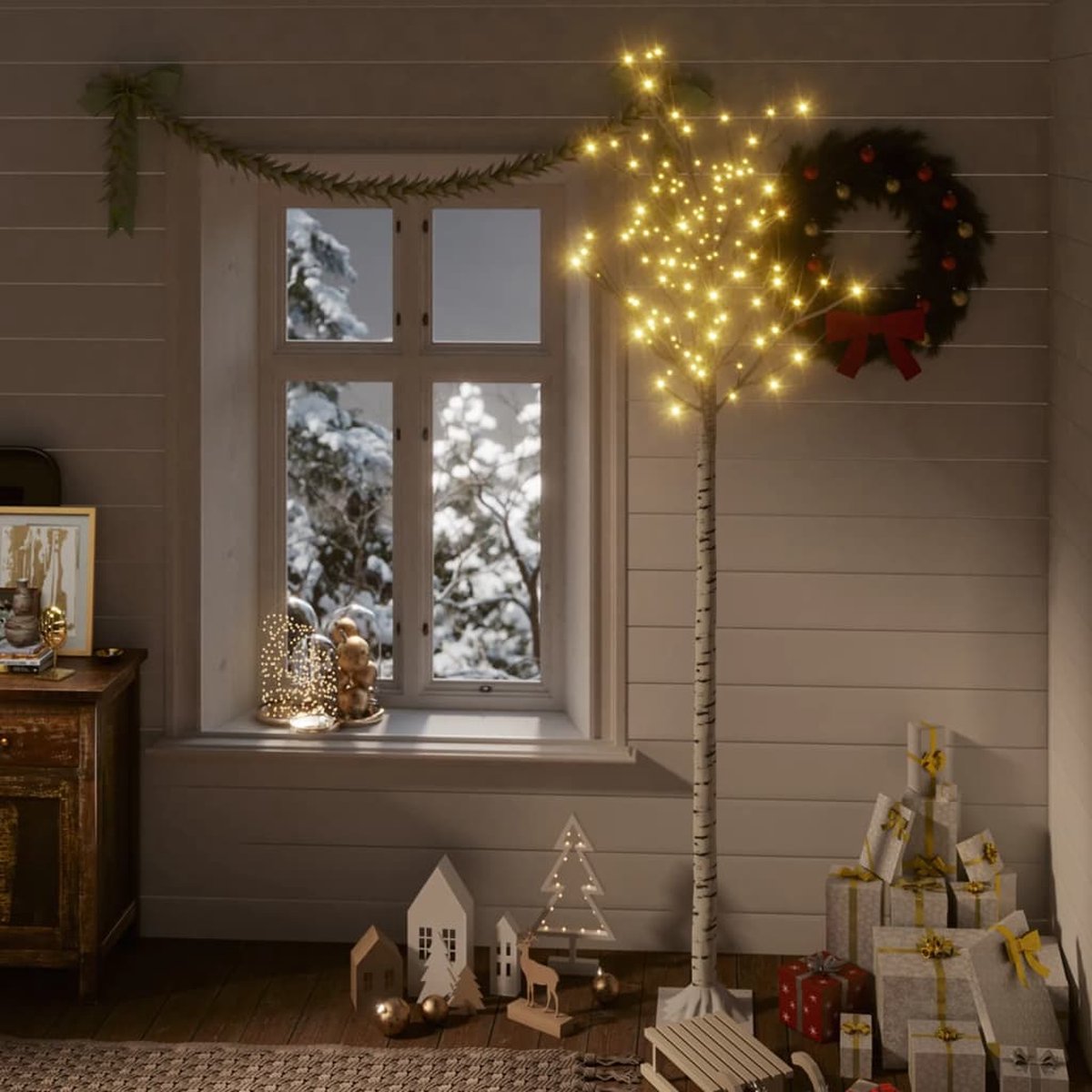Prolenta Premium - Kerstboom wilg met 200 LED's binnen en buiten 2,2 m warmwit