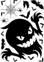 Halloween - Raamsticker - Spook/Vleermuis/Spin/Spinnenweb - Zwart - Herbruikbaar - 1 Stuks