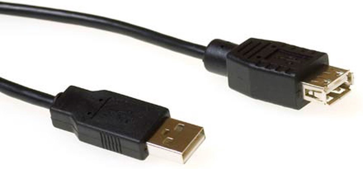 ACT SB2230 USB-A Male 2.0/USB-A Female | Zwart | 3 meter