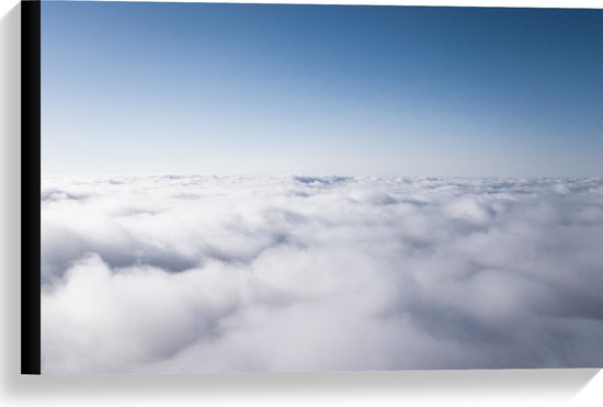 WallClassics - Canvas  - Uitzicht boven de Wolken - 60x40 cm Foto op Canvas Schilderij (Wanddecoratie op Canvas)