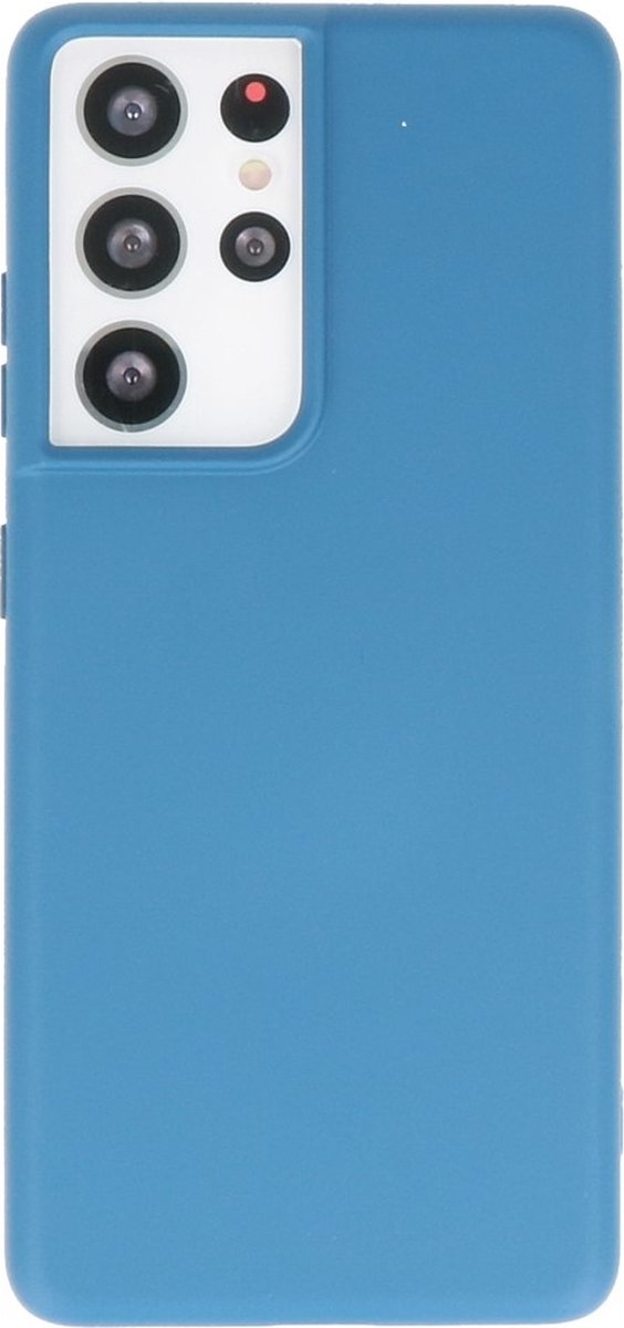 Hoesje 2.0mm Dikke Siliconen Back Cover Kleur Navy geschikt voor Samsung Galaxy S21 Ultra