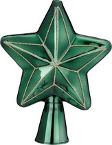 Groene Ster Piek voor de kerstboom - 17 cm