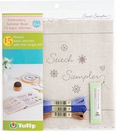 Tulip Sampler borduurboek 15 basissteken blauw