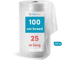 Specipack® Noppenfolie grote noppen - Ideaal om breekbare spullen te verpakken - Luchtkussenfolie - Effectief voor verpakkingsmaterialen - Verpakkingsfolie - 100 cm x 25 m x 100 MY