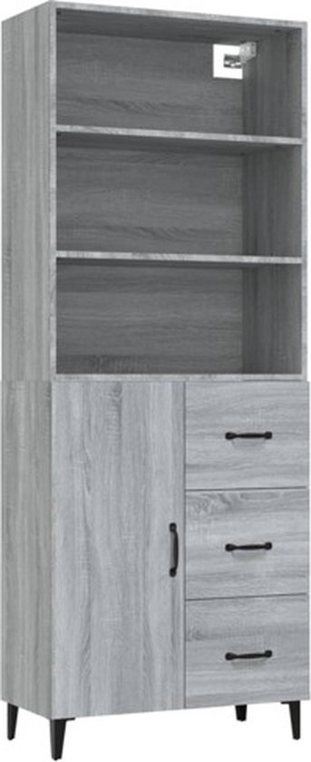 Hoge kast 34,5x34x180 cm bewerkt hout grijs sonoma eikenkleurig kopen