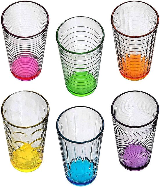 Secret de Gourmet Drinkglazen - 6x - waterglazen - 310 ml - mix
