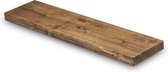 Wandplank Hout Recht Zwevend 260x20 cm - Incl. Bevestigingsmateriaal – Rechte Muurplank – Boekenplank