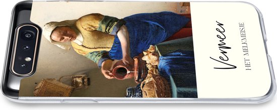 Telefoonhoesje Geschikt voor Samsung Galaxy A80 hoesje - Kunst - Melkmeisje - Vermeer - Siliconen Telefoonhoesje Telefoonhoesje