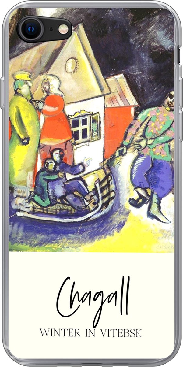 Geschikt voor iPhone 8 hoesje - Winter in Vitebsk - Chagall - Siliconen Telefoonhoesje - SleevesAndCases