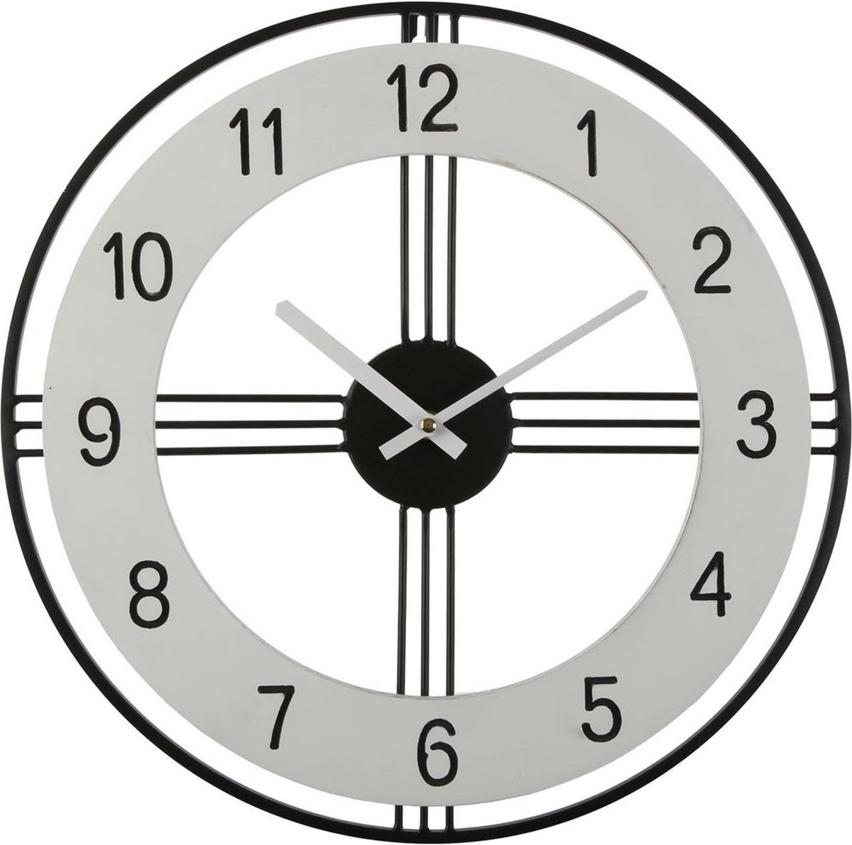 Stille Wandklok - 40cm- Zwart - Metaal - Excentric