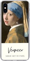 Geschikt voor iPhone Xs Max hoesje - Meisje met de parel - Vermeer - Siliconen Telefoonhoesje