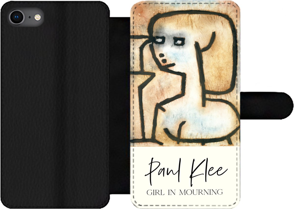 Telefoonhoesje Geschikt voor iPhone 8 telefoonhoesje - Kunst - Paul Klee - Girl in mourning - Met vakjes - Wallet case met magneetsluiting